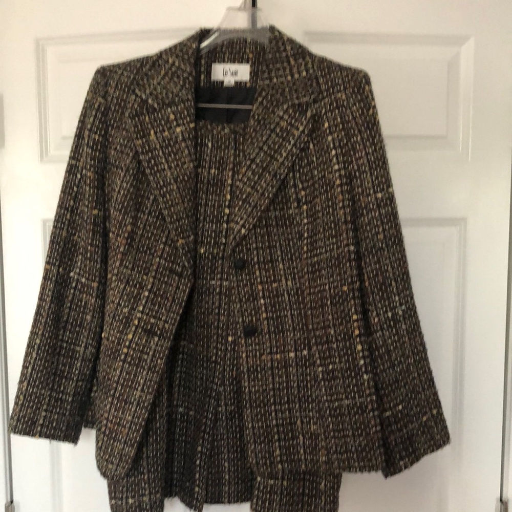 Loft Women's Black and Brown Tweed Jacket